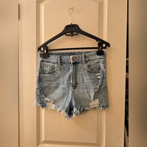 American eagle jean mini shorts sz 4 curvy light wash
